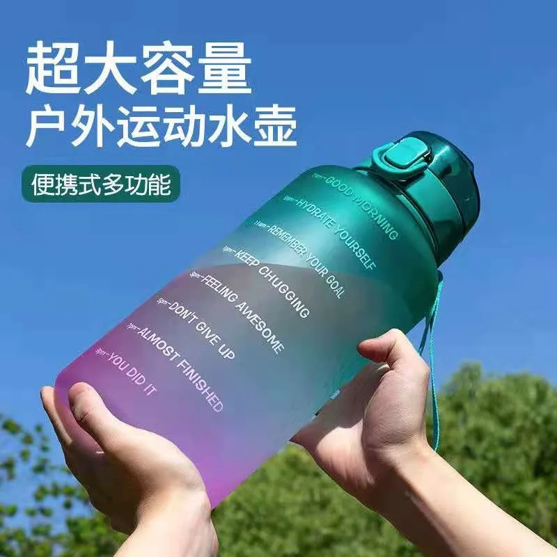 저렴한 SHZQ Gallon Water Bottle With Straw 3.8 & 2 리터 대용량 무료 동기 부여 견적 Time Marker Fitness Jugs