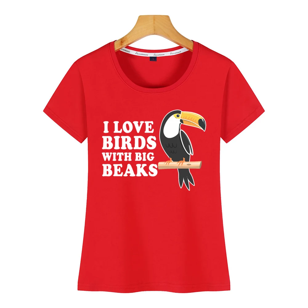 Женская футболка с надписью love birds with big beaks ornithology toco toucan сексуальная короткая