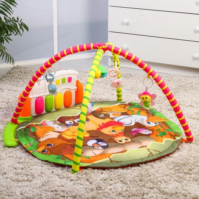 Развивающий коврик Сказочные птицы с пианино 83х83см|Коврики развивающие| |