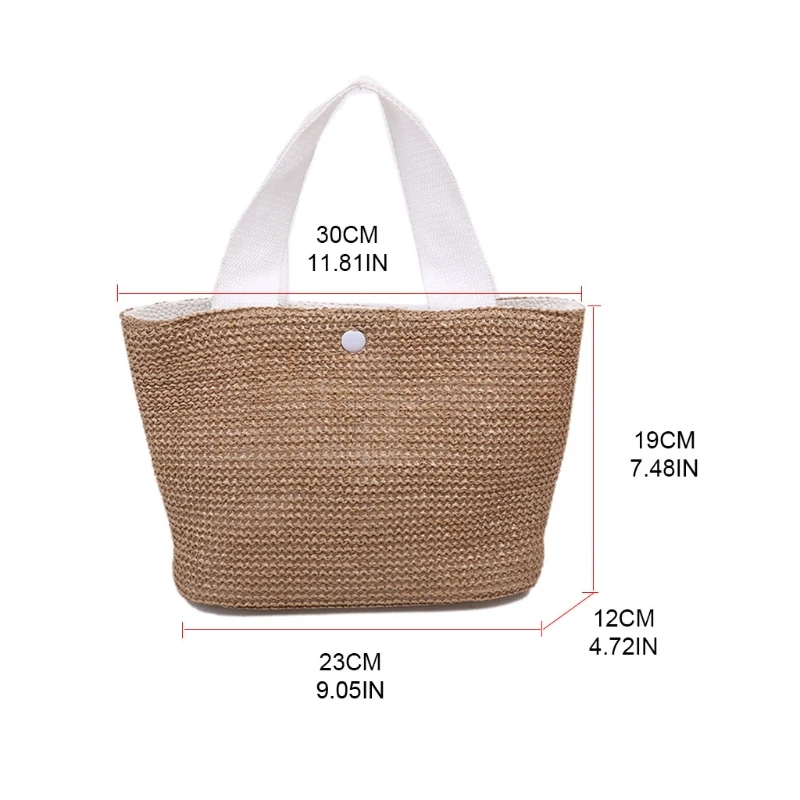 

Women's Straw Handbags Large Summer Beach Tote Woven Square Handle Purse Shoulder Bag Vocation Handbag