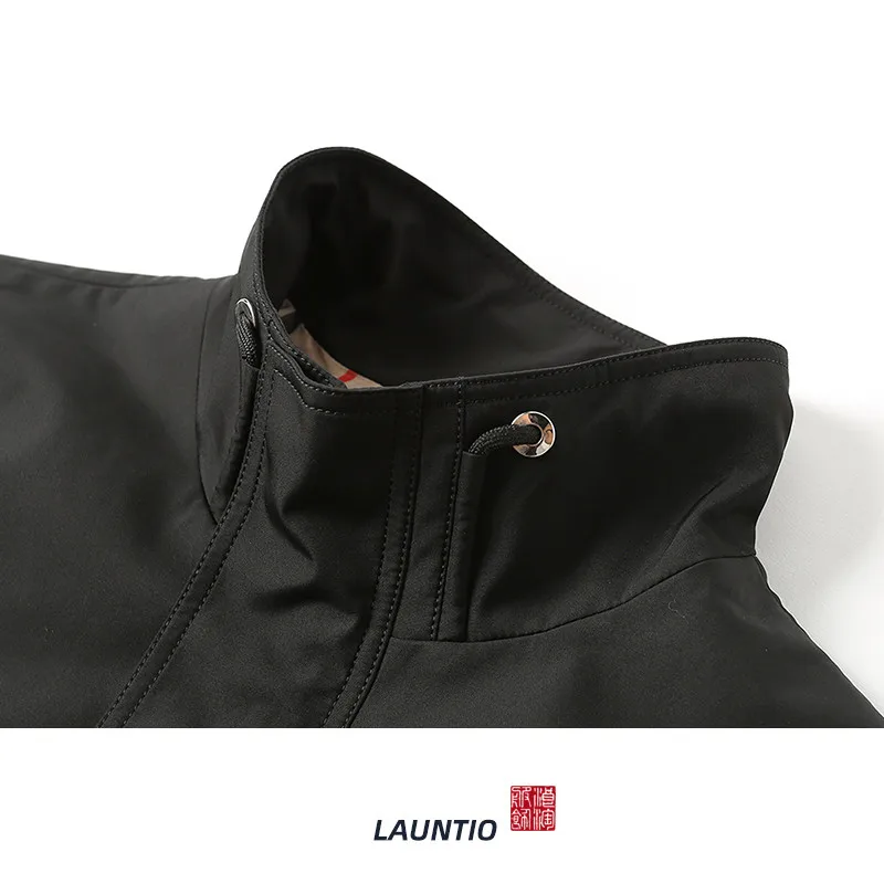 

Trench Coats Men Spring Autumn New 2020 Solid Color Man Business Casual Wide-waisted Zipper Black Outwear Coats Trenches 3XL