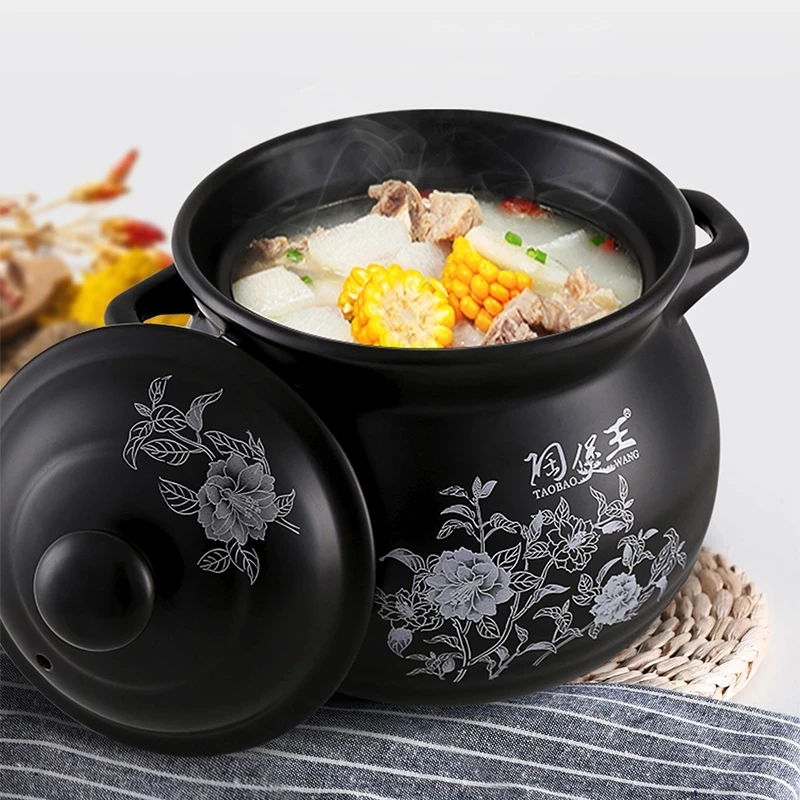 

Home Stew Casserole Ceramic Cooker High Temperature Resistant Open Fire Soup Pot Casserol Ceramic Casserole Health Soup Pot