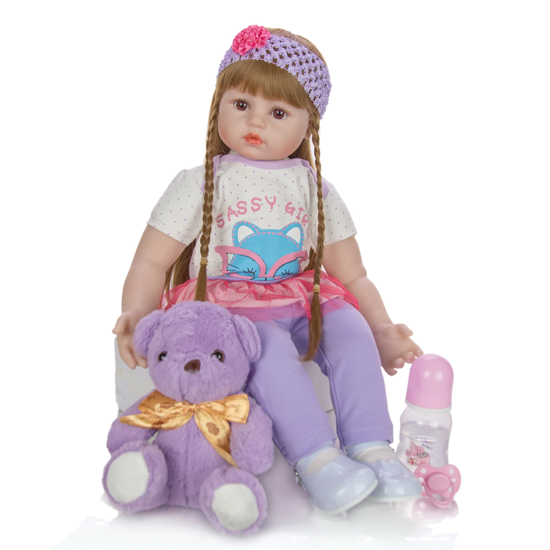 

KEIUMI 24 Inch Elegant Reborn Baby toddler alive Doll 60 cm Soft Vinyl Cloth Body Princess Doll bebe reborn gift lol