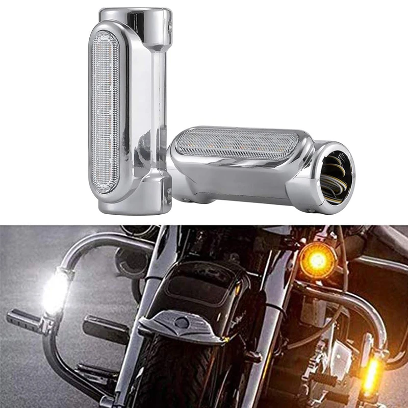 

Motorcycle Crash Bars LED Highway Bar Switchback Driving Light/turn signal light For Harley bike Touring Victory Black/Chrome