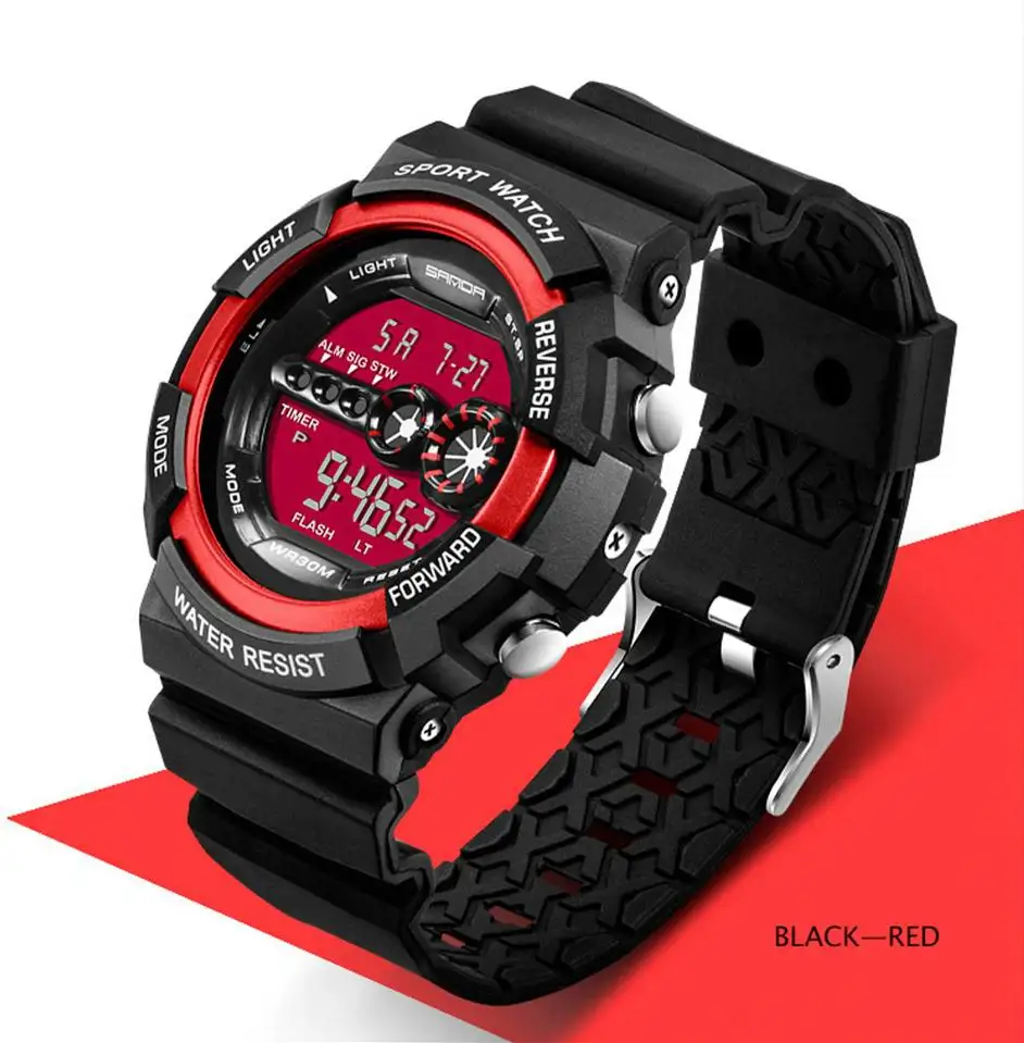 Часы наручные SANDA Мужские Цифровые стильные ударопрочные армейские