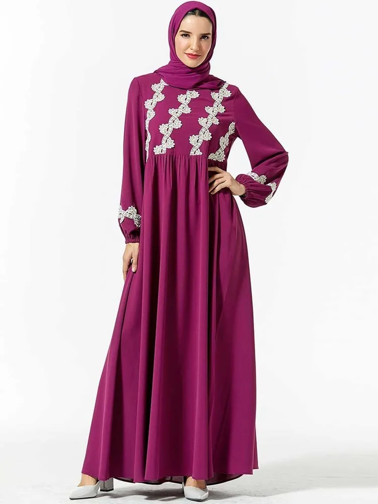 Muslim Hijab Fashion Abaya Dress Islamic Dresses Dubai Caftan Arabe Moroccan Style Islamische Kleidung (Excluding Headscarf) |