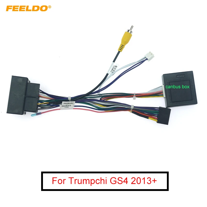 Автомобильный 16pin жгуты проводов FEELDO с коробкой Canbus для Trumpchi GS3/GS4/GE3 Aftermarket стерео