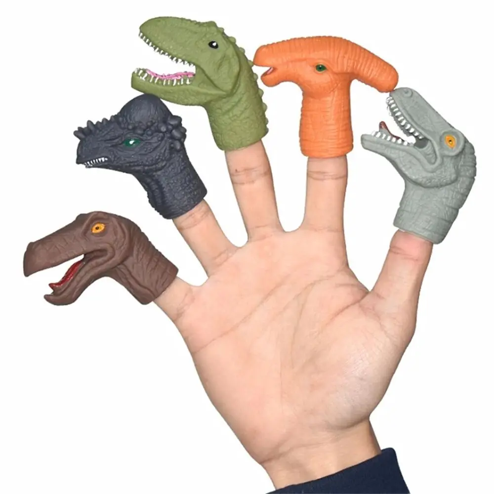 

Mini 5Pcs Dinosaur Finger Puppets Cartoon Realistic Toys for Children Parents Storytelling Props Hand Puppets Dragon Finger Toys