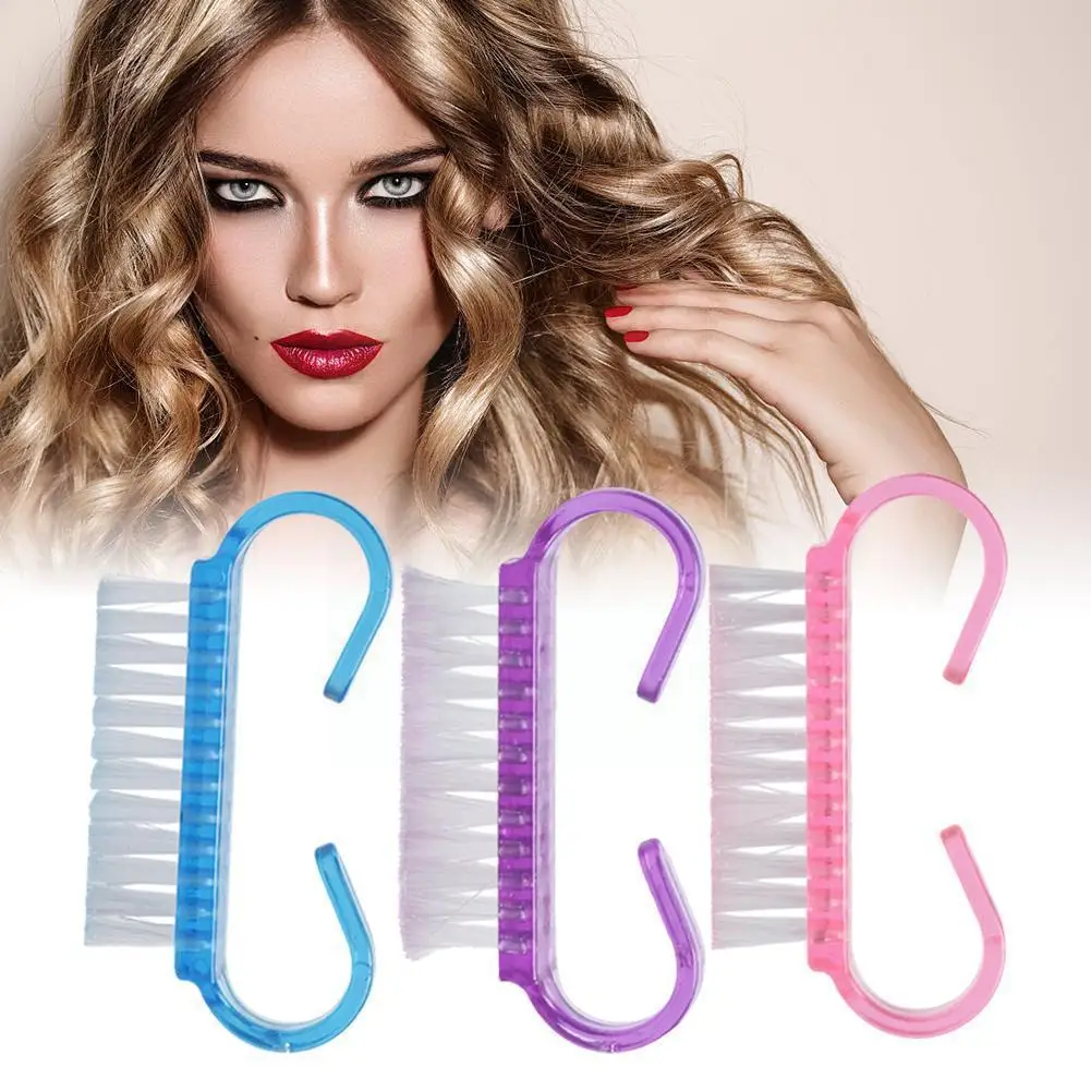 

1pcs Nail Brush Nail Art Cleaning Tools ABS Handle Remove Small Soft Accessories Colors 3 Dust Care Angle Finger Manicure F2A0