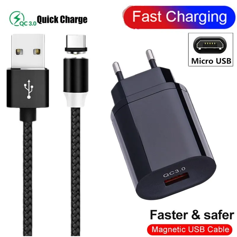Кабель Micro USB для быстрой зарядки магнитное зарядное устройство Samsung galaxy J3 J7 J5 2017 J1