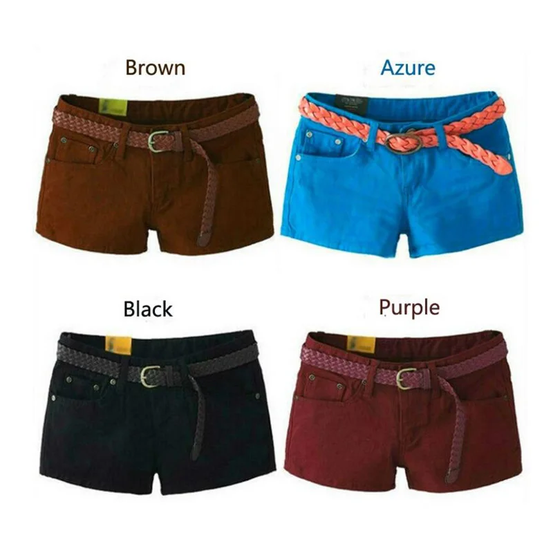 

2019 Women's Denim Shorts Women's Denim Shorts Cotton Candy Color Short Jeans For Women Mid Waist Black White Sexy Short Female