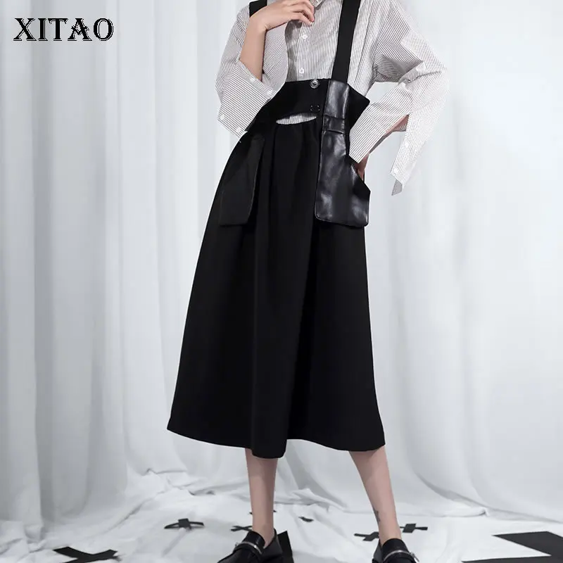 XITAO черная модная плиссированная юбка Новинка 2020 Весенняя Элегантная Маленькая