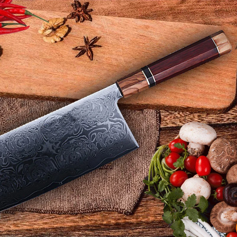Китайский нож кухонная утварь из нержавеющей стали 7cr17 440C мясник сантоку