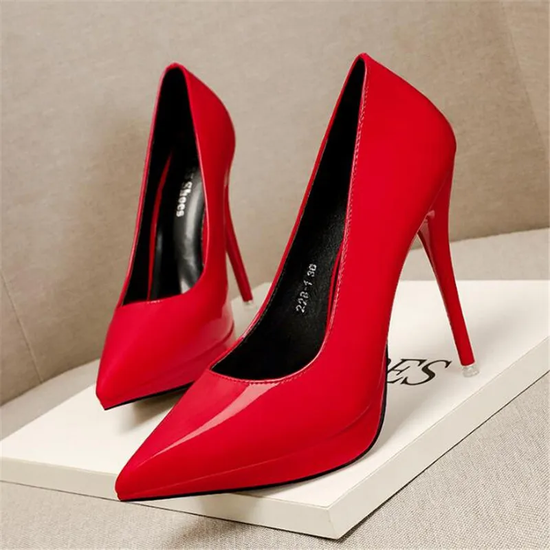 

2021 Women 12cm High Heels Pumps Lady Sexy Pointed Toe Tacones Heels Prom Pumps Female Escarpins Footwear Nude Platform Shoes