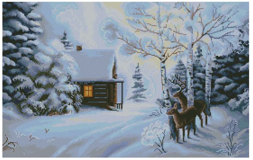 Схема зима в деревне. Вышивка крестом зимняя деревня. Вышивка "зимний пейзаж".