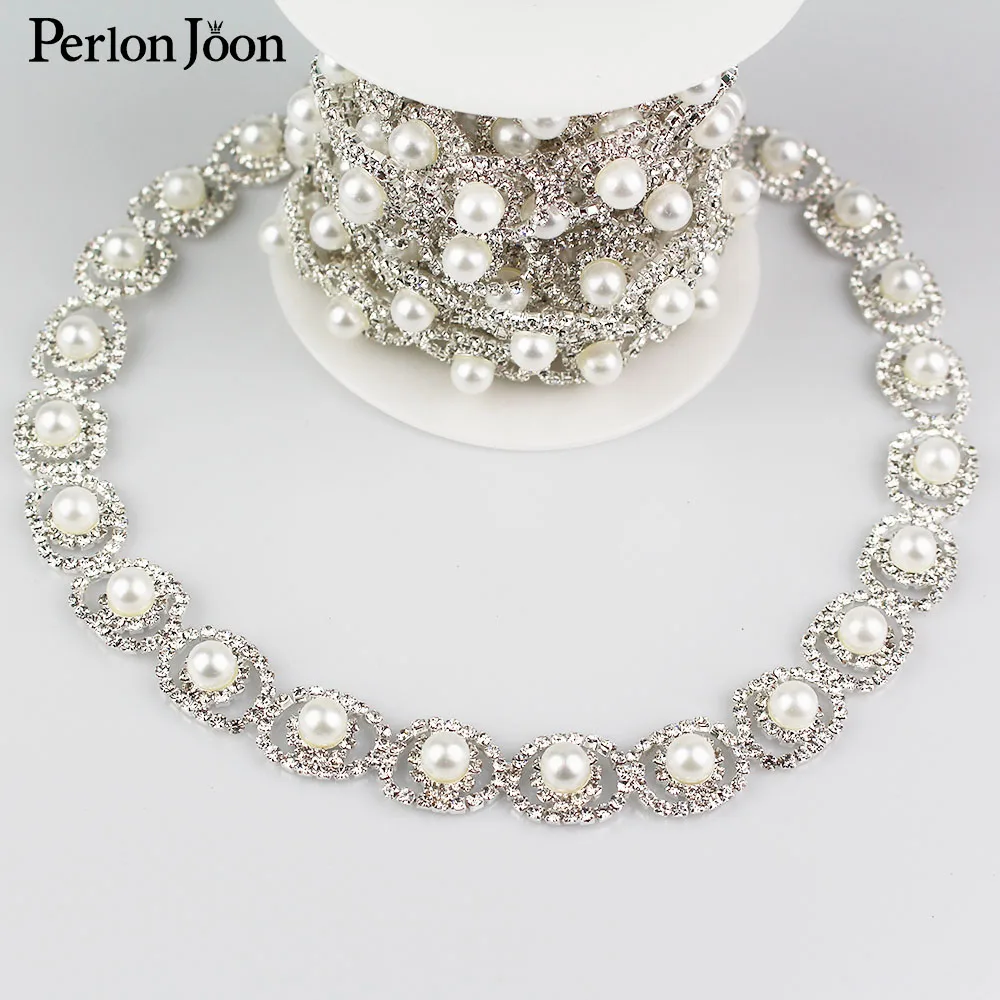 5 ярдов/лот большие жемчужные стразы отделка тесьмой с украшением в виде