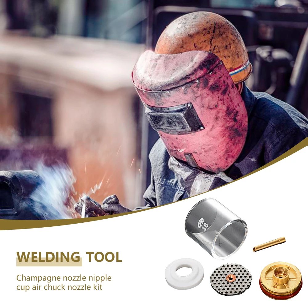 

5pcs/set TIG Welding Torch Cup Nozzle Stubby Cup Gas Collet Nozzle Kit For 2.4mm 3/32in WP-9/20/25 Series Gas Lens Insulator
