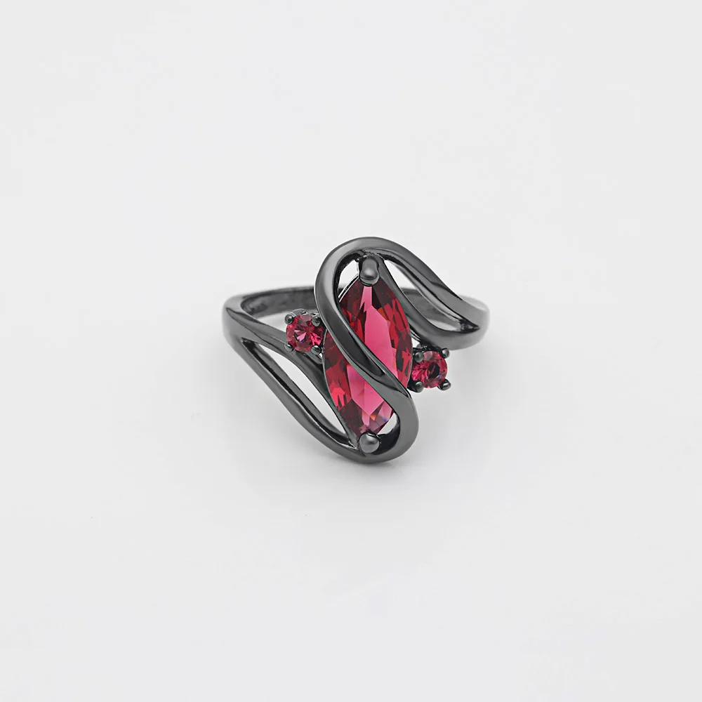 Черные кольца для женщин кубического циркония свадебные/обручальные черного