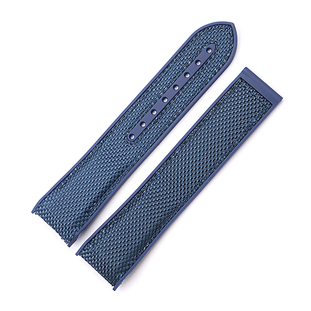 CARLYWET 20 22mm TOP Quality Red Hot Sell Rubber Silicone With Nylon Replacement Watch Band Strap For Omega Planet Ocean 45 42mm