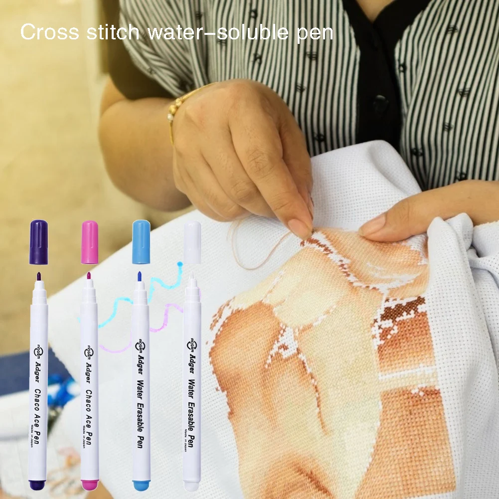 4 шт. стирающиеся ручки 15 см в воде маркировочный карандаш для ткани растворимые