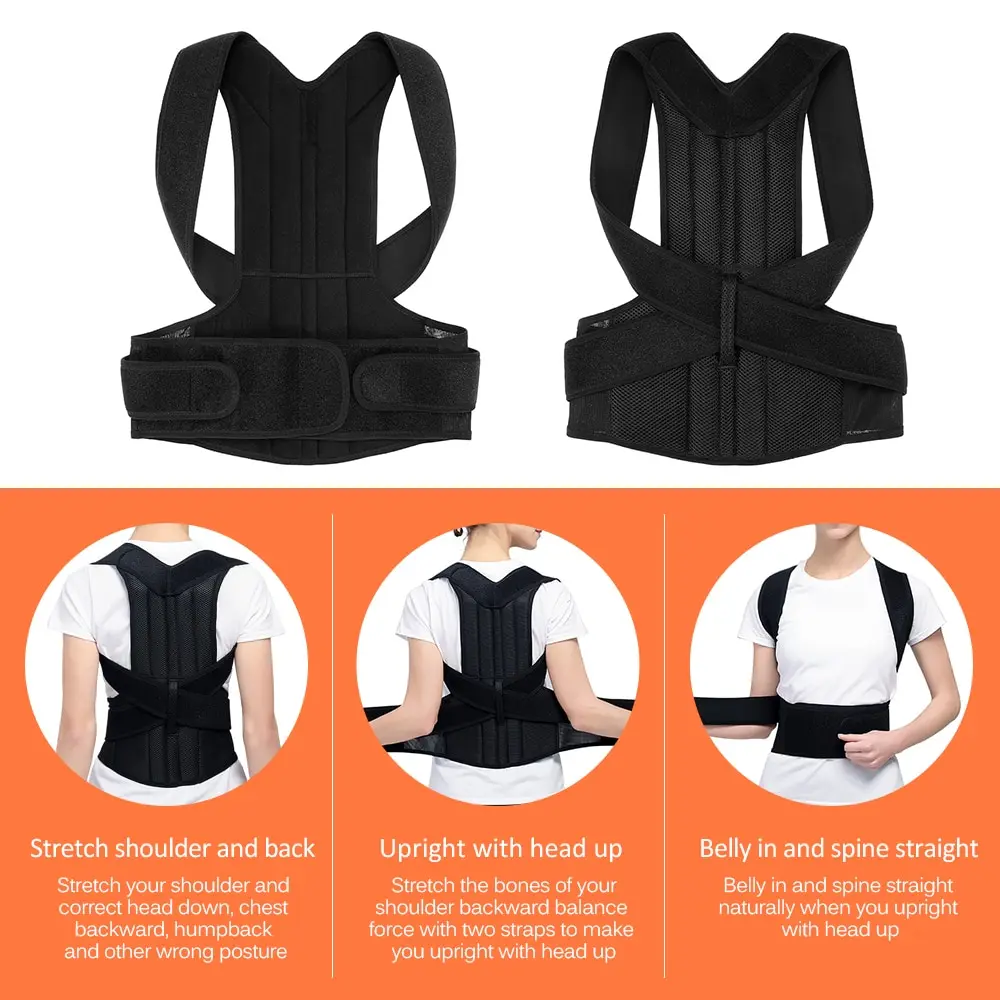 2019 Adjustable Back Posture Corrector Shoulder Relief Brace Lumbar Upper Lower Support Strap Belt Men Women | Спорт и развлечения