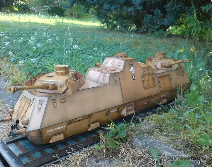 DIYMyModeI-tren blindado alem&aacute;n 51, KIT de modelo de papel artesanal, rompecabezas de juguete hecho a mano, accesorios de pel&iacute;cula, RU (origen)-2