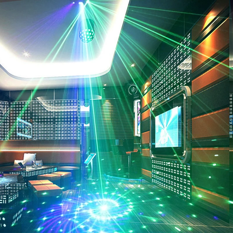 Ceiling LED Club Projector DJ Disco Remote Stage Rgb Spotlight Music for Parties Weddings and Christmas | Лампы и освещение
