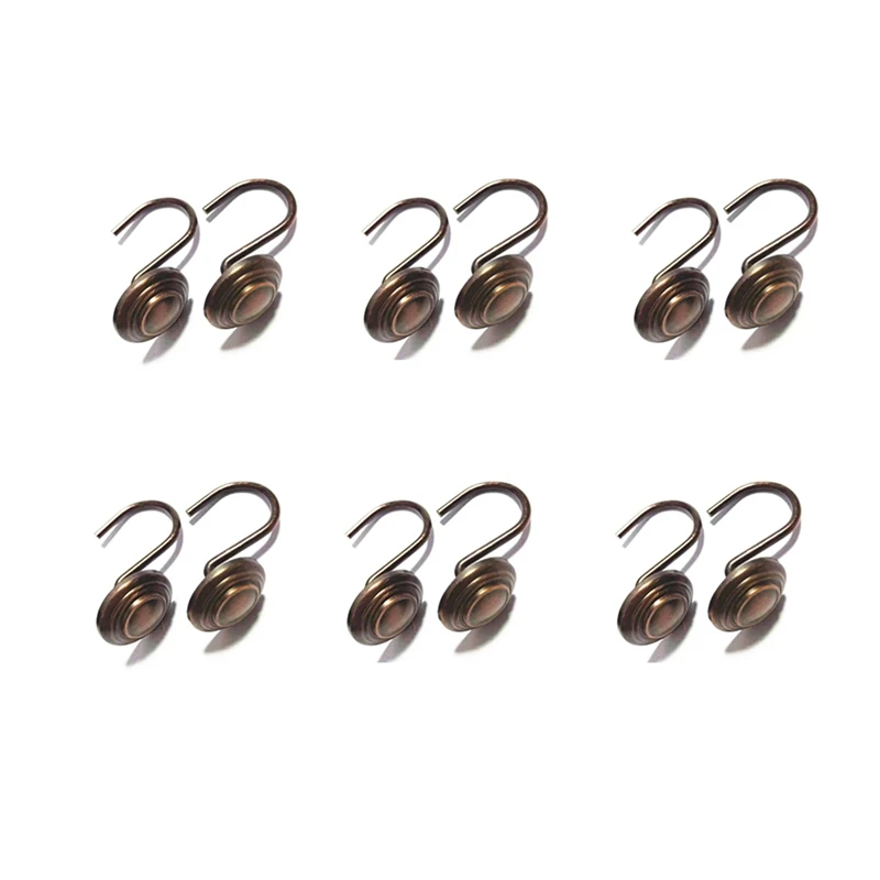 

12 Pieces Of Shower Curtain Hooks Rust-Proof Decorative Shower Curtain Ring Bathroom Shower Rod Shower Hook