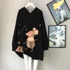 Зимние флисовые толстовки размера плюс 6XL 150 кг, толстовки, свободная уличная одежда, черные пуловеры с капюшоном с мультяшным рисунком, утепленные Топы большого размера