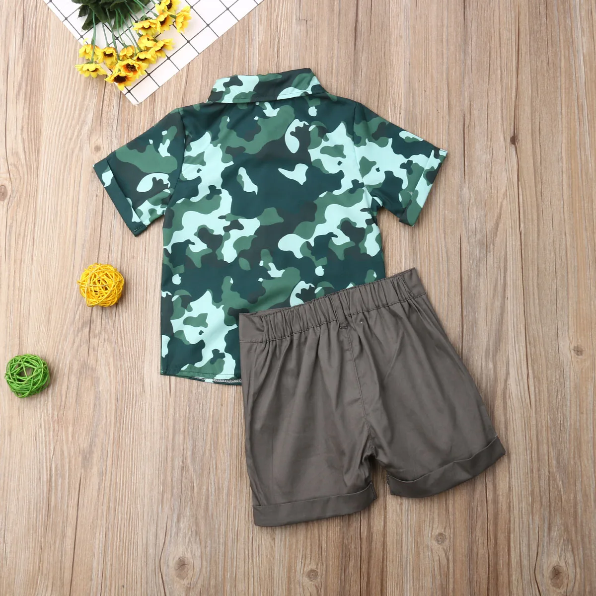 1-6Y Newborn Baby Boys Clothes Sets Cartoon Print Button Tops T-shirt Pants Shorts Sunsuit | Детская одежда и обувь