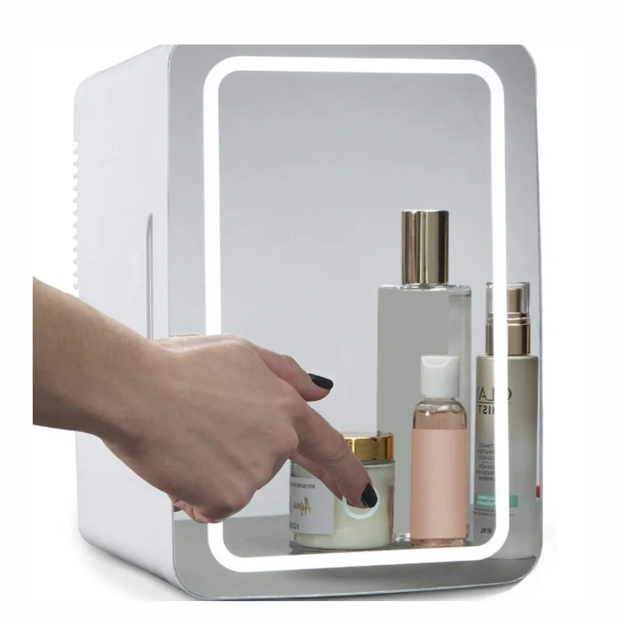

8L Mini Makeup Fridge Portable Cosmetic Refrigerator Compact Glass Panel Led Light Cooler Warmer Freezer for Home Car Dual Use