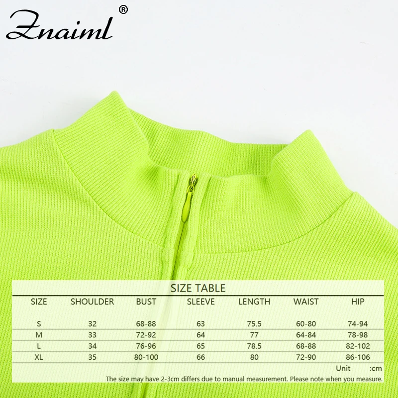

Znaiml Solid Bodycon Dress Women Zipper Turtleneck Long Sleeve Dress Vestido De Mujer Y2K Sexy Party Club Slim Hip Mini Dress