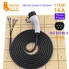Зарядный кабель feyree EVSE, 16 А, 11 кВт, 3 фазы, тип 2, розетка, адаптер для электромобиля, зарядная станция