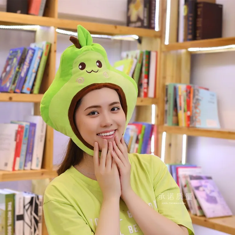 Головной убор авокадо, смешная шляпа для вечеринок, Южно-корейский стиль, креативный сетчатый красный реквизит для фотосессии для девочек