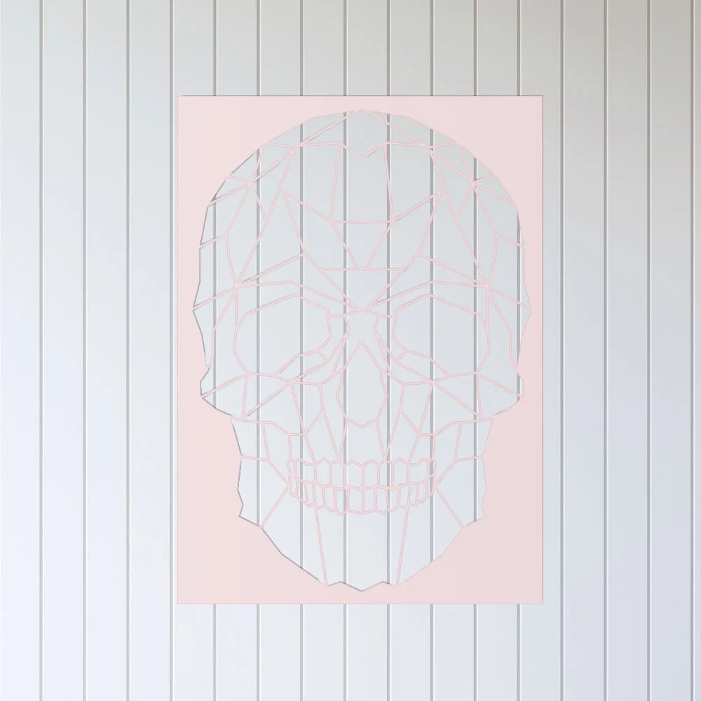 Голова черепа акриловый зеркальный эффект Наклейки на стены для празднования