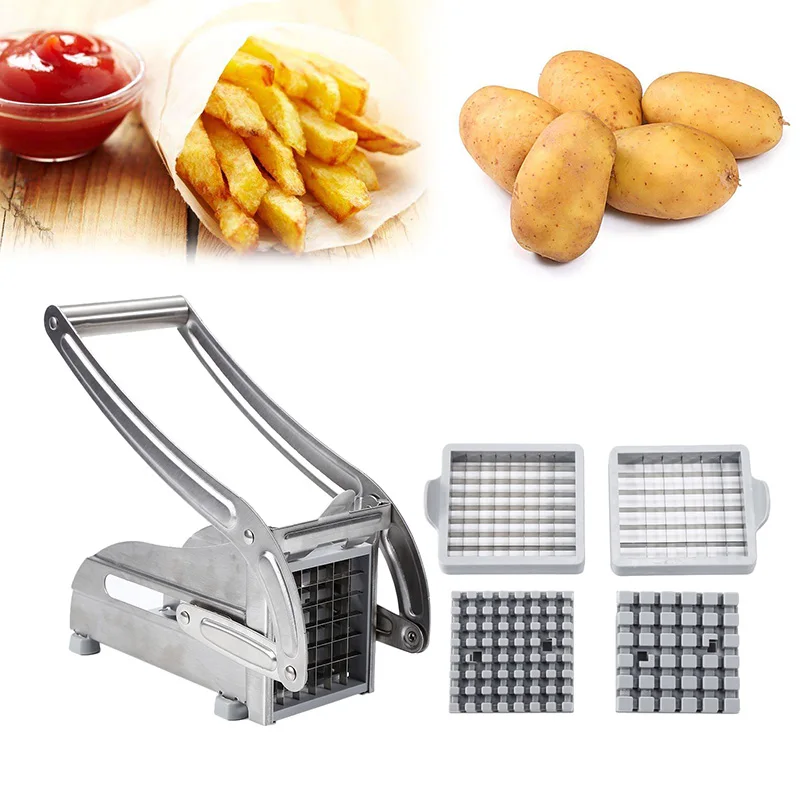 

Manual French Fries Cutter Potato Slicing Machine Meat Slicer Home Kitchen Tools Stainless Steel Meat Chips Slicer Potato Cutter