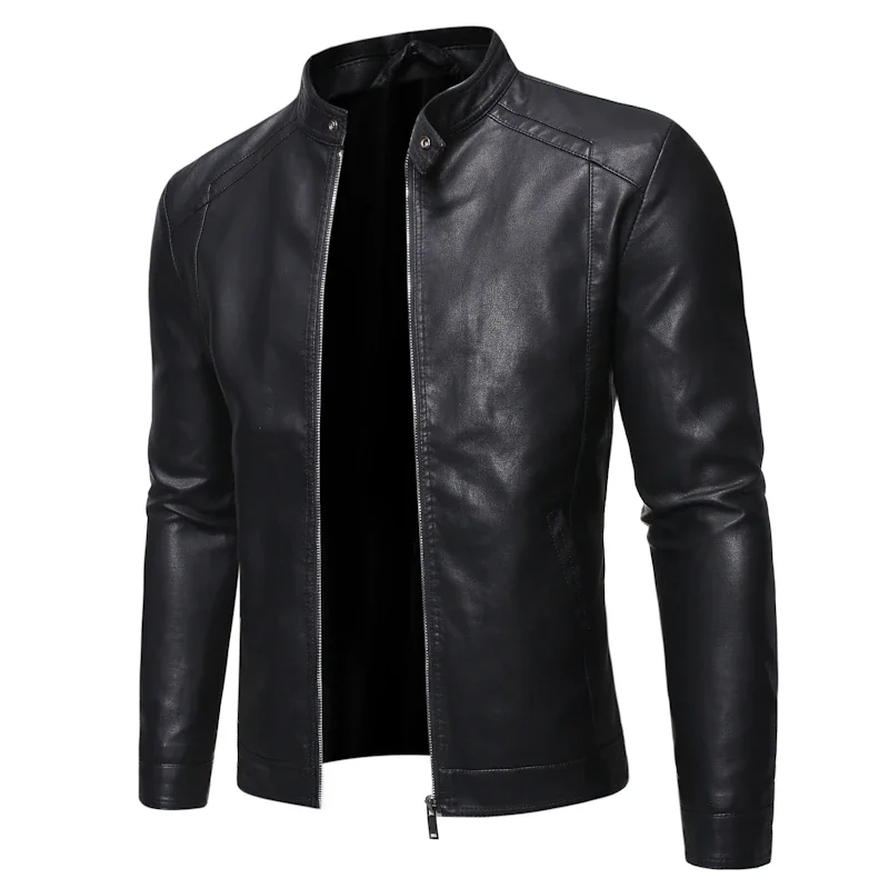 

Men Faux Leather Jacket Motorcycle 5XL Men's Jackets Black Jaqueta de Couro Masculina Outwear Male PU Leather Coats Mens AUSO
