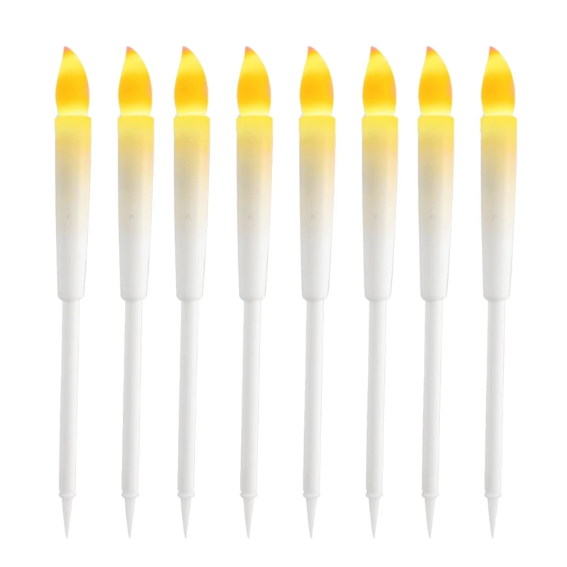 

8 шт., пластиковые светодиодные свечи с батареей, могут подключаться фотосвечи для вечерние чных аксессуаров, белые