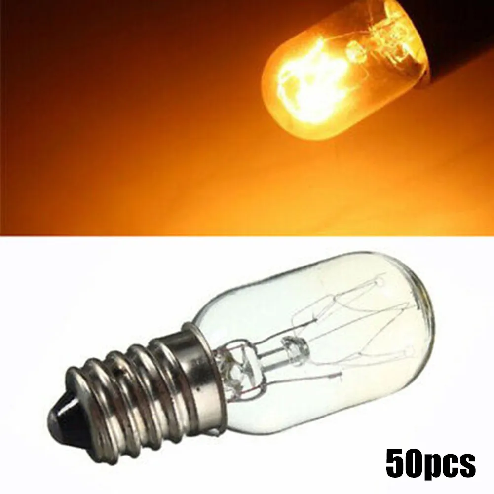 

50Pcs E14 25W Lamp Globe Holder Light Refrigerator Bulb Replacement AC220V-240V Shops Cafes Home Lighting Decor