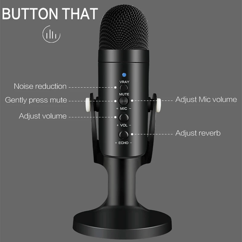 Condenser Microphone USB Filter For Laptop Pc Recording Broadcast And Game | Электроника