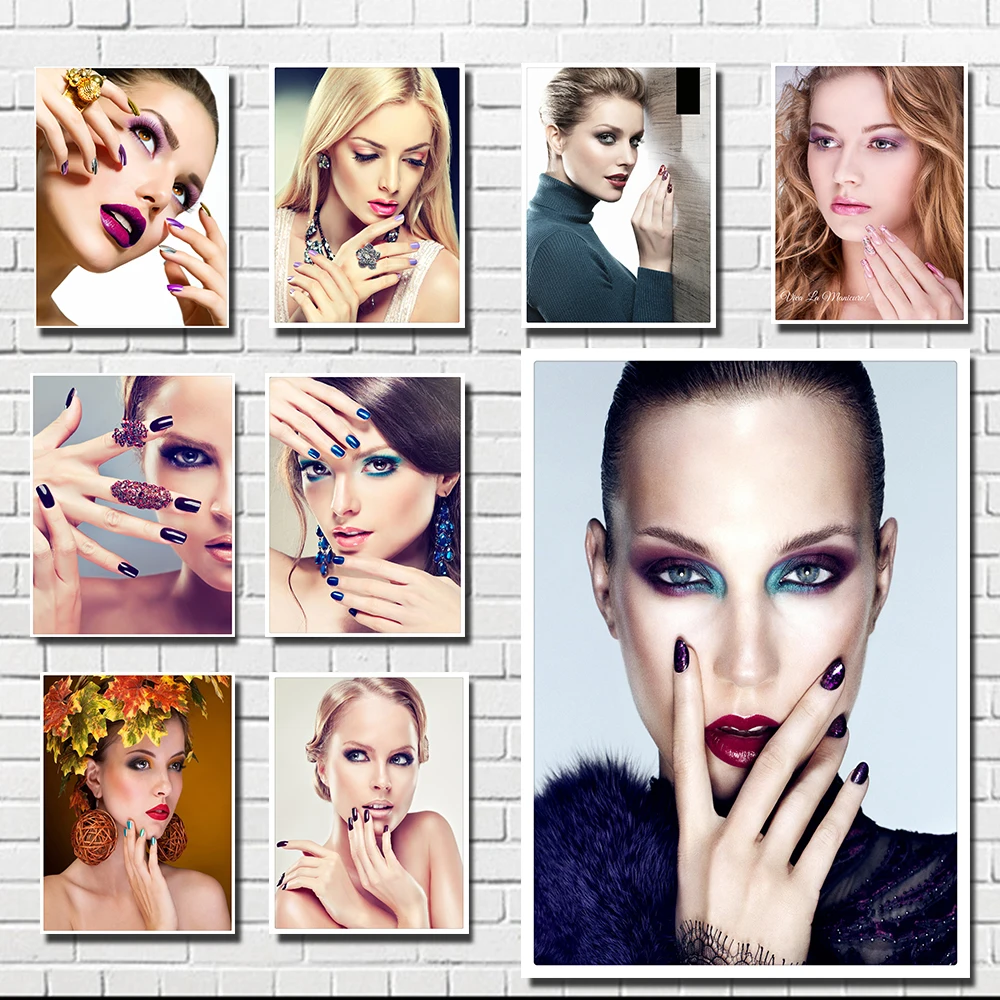 Качественные принты, косметология, маникюр, фотообои, плакат из белой крафт-бумаги, картина, прическа, студийное настенное украшение 42x29 см