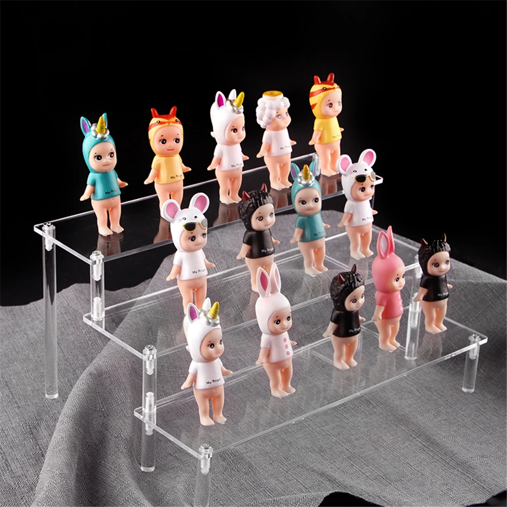 

Acrylic Display Stand Rack Shelf Pottery Storage Rack Doll Clay Figurine Display Stand Transparent Ladder Shelf Custom Available