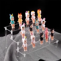 acrylic display stand pottery storage rack doll clay figurine display stand transparent ladder shelf store display tools