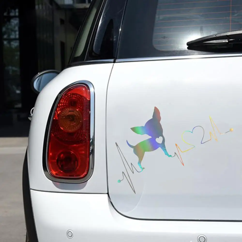 Автомобильная наклейка на окно бампер французский Бульдог Heartbeat 3D виниловая