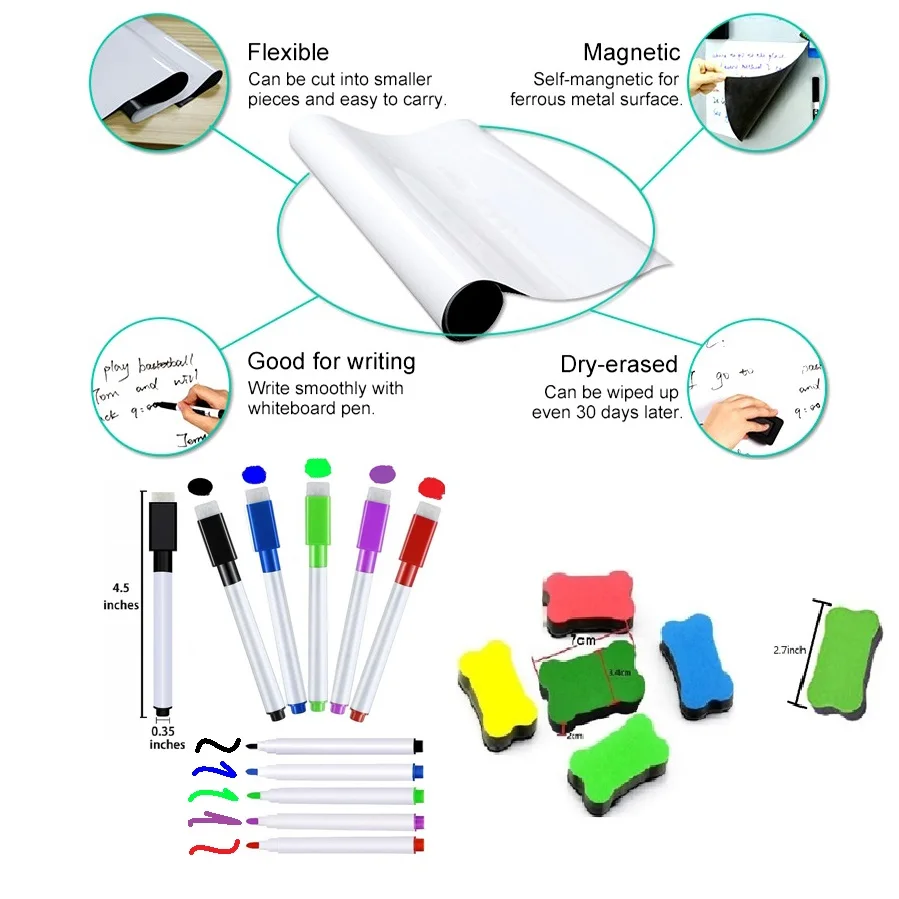 Мягкая магнитная доска для холодильника Белая ручка маркер доски еженедельник