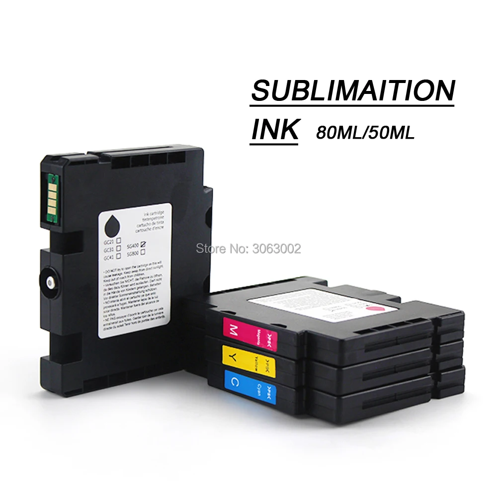 Misee GC41 Sublimation Ink for Ricoh Sawgrass SG400 SG800 SG400NA/EU SG800NA/EU Ink Cartridge Compatible 80/50ML