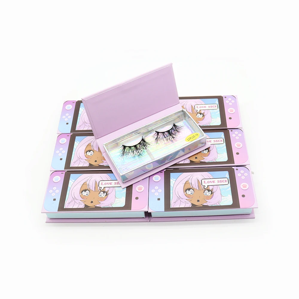 

Game Theme Eyelash Packaging Box Mix Styles 25MM Mink Lashes Wholesale Custom Lashbox Packaging With Logo Free Plastic Tray