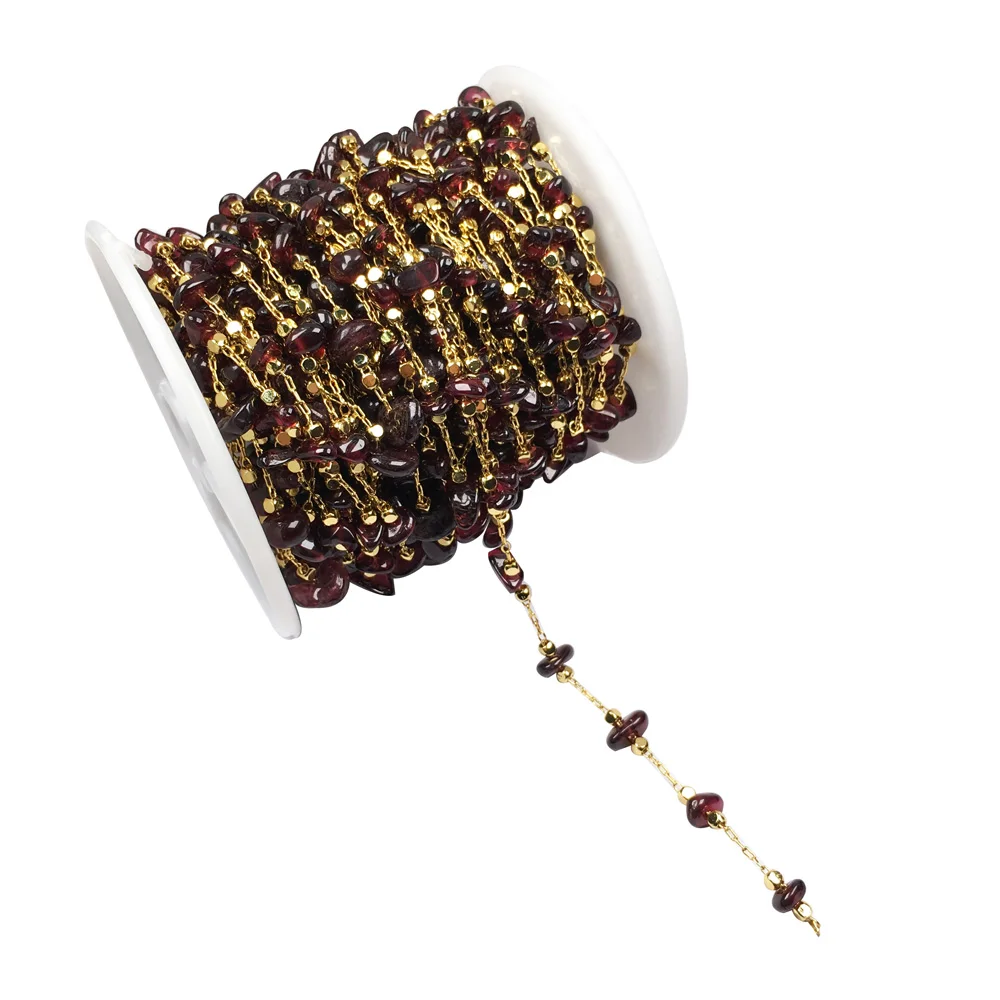 4 8 мм натуральный камень из бисера ручной работы с цепочкой золото Цвет медь цепи