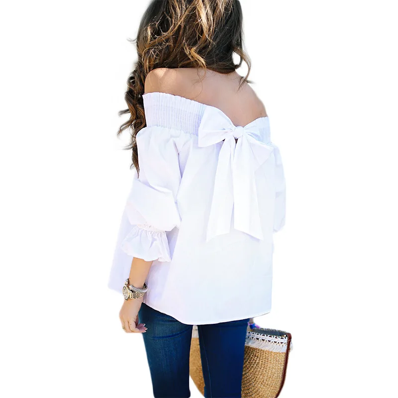 Хит осени сексуальные женские топы и блузки с бантом размера плюс открытая спина