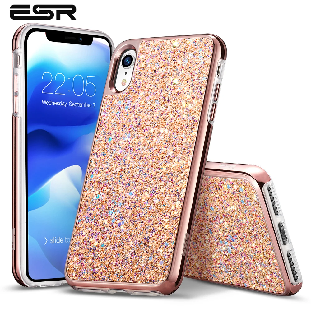 Блестящий жесткий чехол ESR для iPhone X/Xs/Xr/Xs Max блестящий твердая задняя крышка из